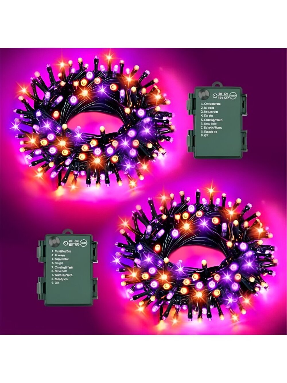 Halloween Lights String Total 100LED Battery Operated Outdoor 8 Modes with